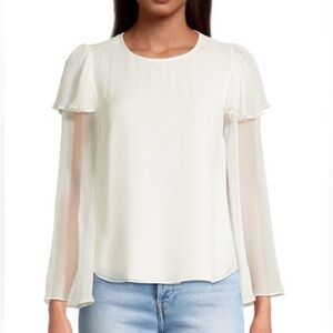 REBECCA TAYLOR
Ruffled Silk Chiffon Blouse